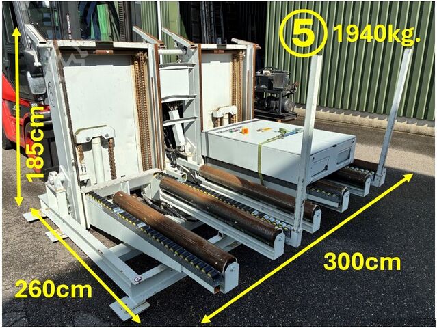 Tavole elevatrici/inclinabili per pallet con rulliera  