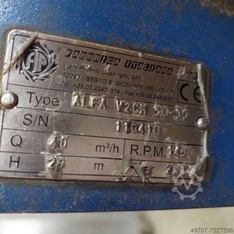 Centrifugalpumpe med lodret udkragning FIP ALFA V2CM 50-33 40m3/h 29m