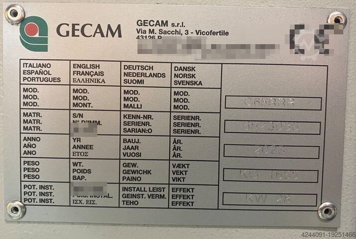 Machine voor het ontbramen/polijsten van plaatwerk GECAM G65RRR with Wet Dust Extractor