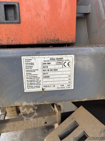 Escavadora de movimentação de materiais Atlas 200 MH, ano de fabrico 2017 ATLAS 200 MH