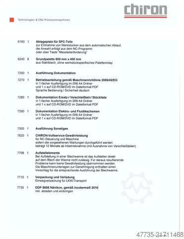CNC mašinski centar sa robotom CHIRON FZ 15 WM HS