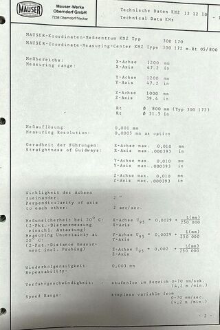 Mașină de măsurat în coordonate MAUSER KMZ - S121210