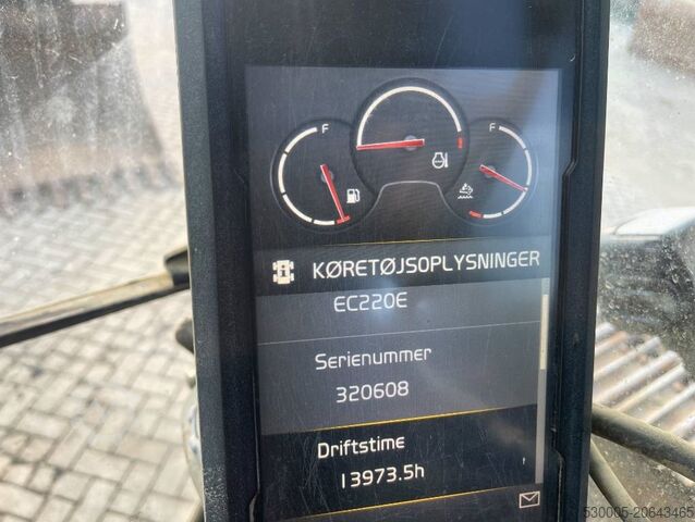 Gravemaskine med larvebånd Volvo EC 220 EL 2016 TOPCON 3D GPS