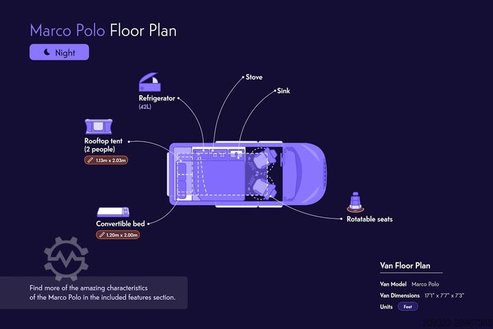 Camper Mercedes Marco Polo 250d | Camper | 2 Posti | Tetto Sollevabile