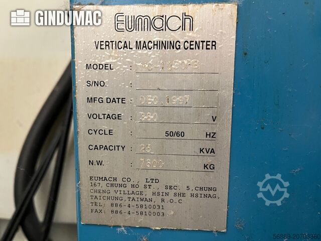 Lodrette bearbejdning center Eumach MC1050 PB