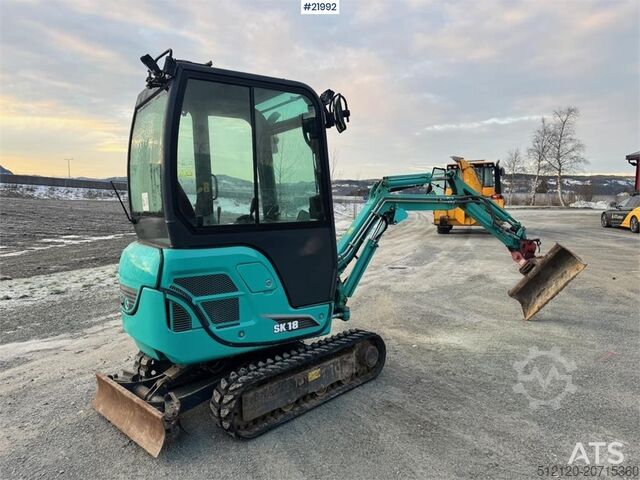 Minigraafmachine Kobelco SK18 Mini excavator w/ Powertilt, 3 buckets, rippe