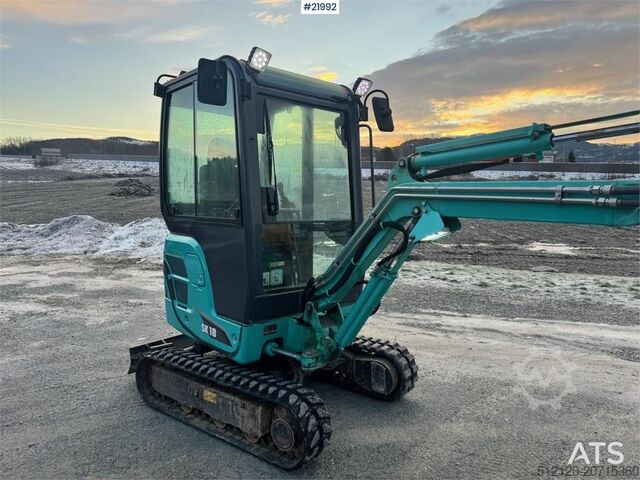 Minigraafmachine Kobelco SK18 Mini excavator w/ Powertilt, 3 buckets, rippe
