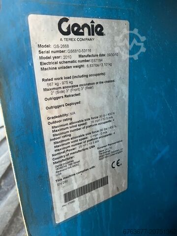 GENIE GS 2668 RT Lift / Aerial Work Platform 10m working height 4x4 Kubota DIESEL 2010 GENIE GS 2668 RT Hoogwerker / Arbeitsbuhne 10mtr werkhoogte 4x4 kubota DIESEL 2010
