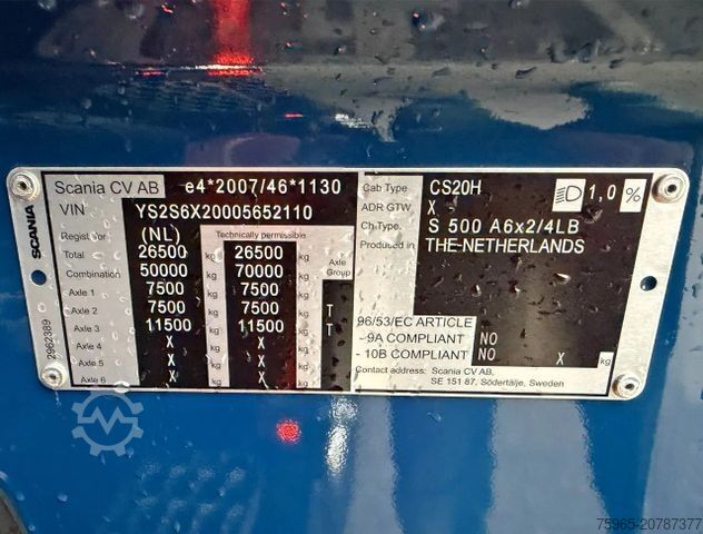 Standaard trekker SCANIA S500 6X2 HIGHLINE FULL AIR 2x TANKS NEW CONDITIO