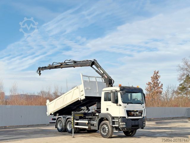 Tipper truck MAN TGS 26.400 * HIAB 144 B - 3 HIDUO + FUNK * 6x4