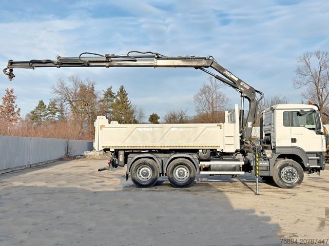Tipper truck MAN TGS 26.400 * HIAB 144 B - 3 HIDUO + FUNK * 6x4