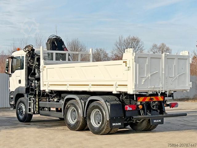 Tipper truck MAN TGS 26.400 * HIAB 144 B - 3 HIDUO + FUNK * 6x4