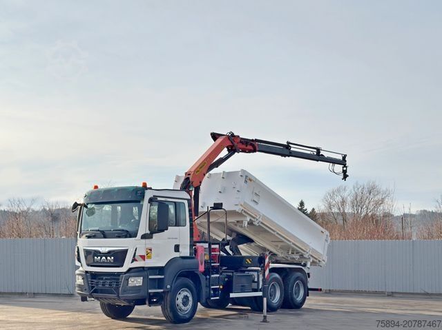 Tipper truck MAN TGS 26.400 * PALFINGER PK 16001 K + FUNK * 6x4