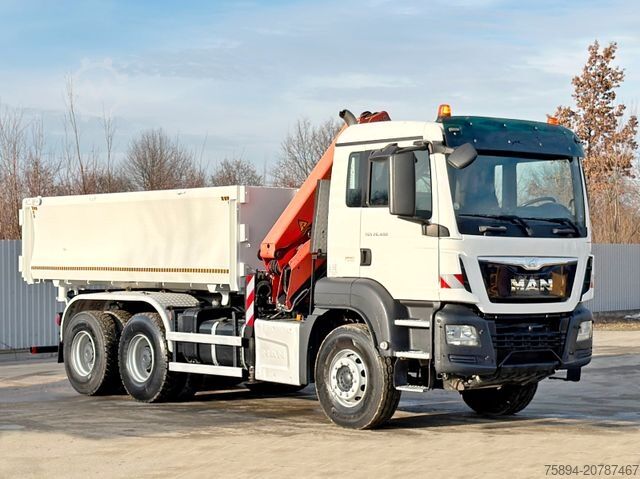 Tipper truck MAN TGS 26.400 * PALFINGER PK 16001 K + FUNK * 6x4