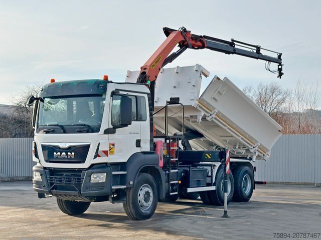 Tipper truck MAN TGS 26.400 * PALFINGER PK 16001 K + FUNK * 6x4