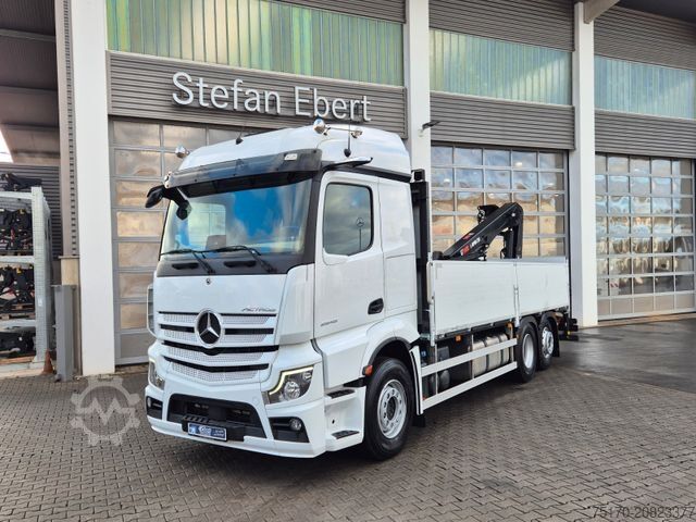 Φορτηγό με επίπεδη καρότσα MERCEDES-BENZ Actros 2545 L 6x2 Hiab L-HIPRO 235 DLS-3