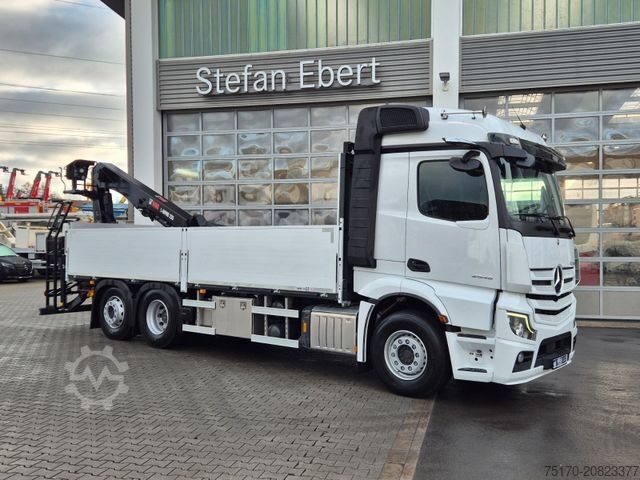 Φορτηγό με επίπεδη καρότσα MERCEDES-BENZ Actros 2545 L 6x2 Hiab L-HIPRO 235 DLS-3