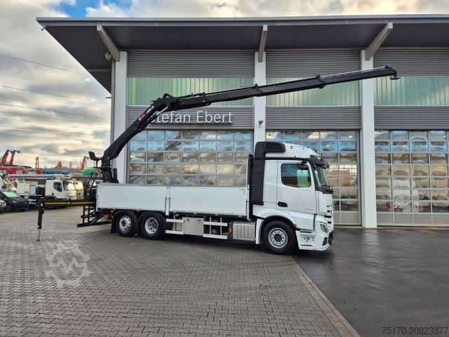 Φορτηγό με επίπεδη καρότσα MERCEDES-BENZ Actros 2545 L 6x2 Hiab L-HIPRO 235 DLS-3