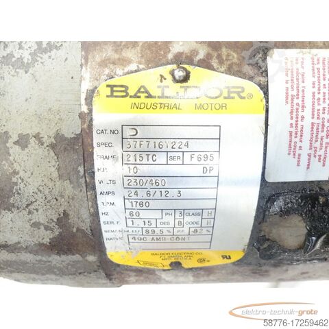Baldor Motor Baldor 37F716Y224 Motor SN: F695 - 230 / 460V - 60Hz