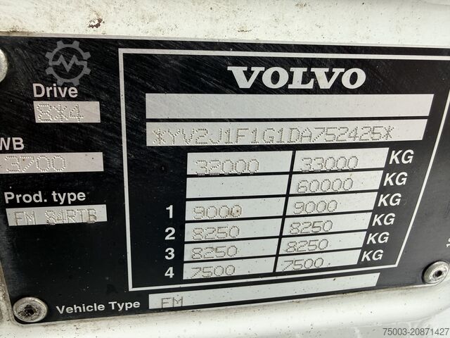 Tipper truck Volvo FM410 8X4 Kipper mit Kran HIAB 244-5