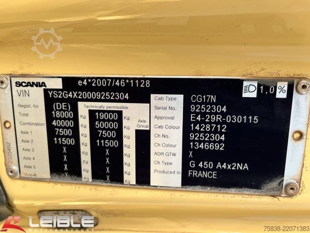 Trattore stradale standard SCANIA G 450 A4x2NA XT*Kipp-Hydro*325TKM*Alcoa*
