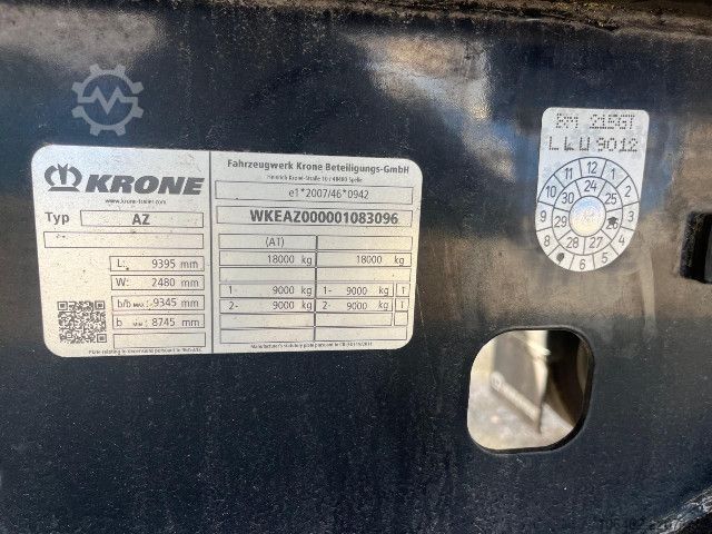 Rimorchio con telaio Krone AZW 18 eL3B9 mit neuer KORNE CURTAIN Box / Brücke