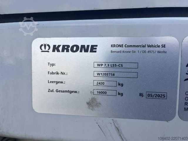 Rimorchio con telaio Krone AZW 18 eL3B9 mit neuer KORNE CURTAIN Box / Brücke