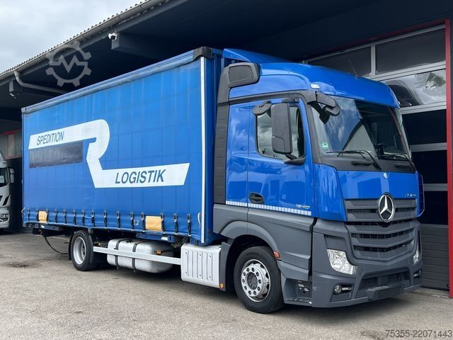 Camião plataforma com lona MERCEDES-BENZ Actros 1840 Klima Retarder Jumbo Mega 7,7m AHK