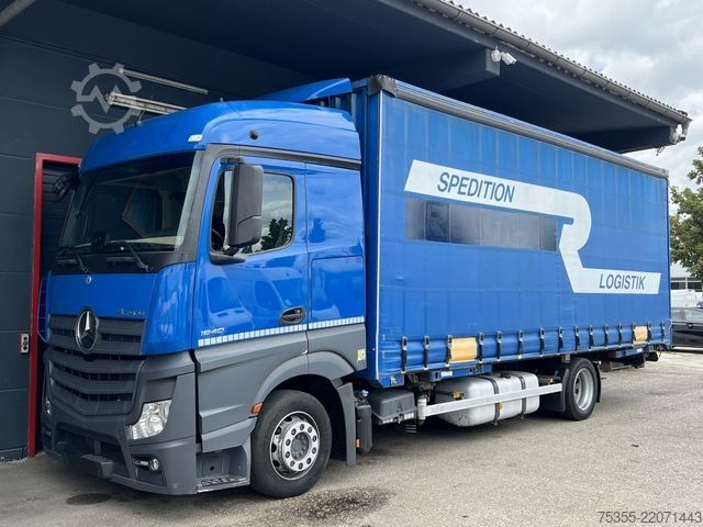 Camião plataforma com lona MERCEDES-BENZ Actros 1840 Klima Retarder Jumbo Mega 7,7m AHK