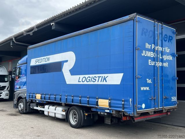 Camião plataforma com lona MERCEDES-BENZ Actros 1840 Klima Retarder Jumbo Mega 7,7m AHK