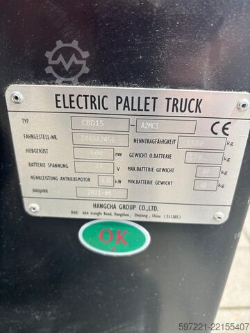 Elektromos raklapszállítók HC (Hangcha) CBD15-A2MC1