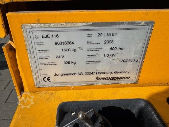Ηλεκτρικά παλετοφόρα Jungheinrich EJE 116  res HP
