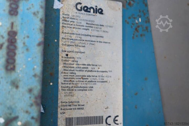 Schaarlift Genie GS2632 Electric, Working Height 10m, 227kg Capacit
