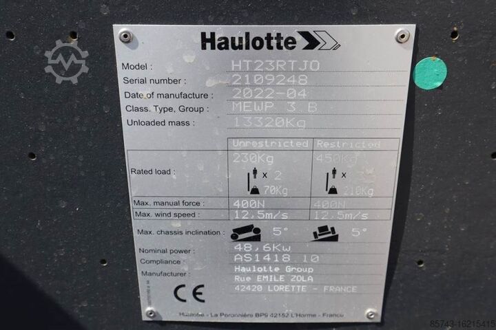 Telescopic boom lift Haulotte HT23RTJ O Valid Inspection, *Guarantee! Diesel, 4x