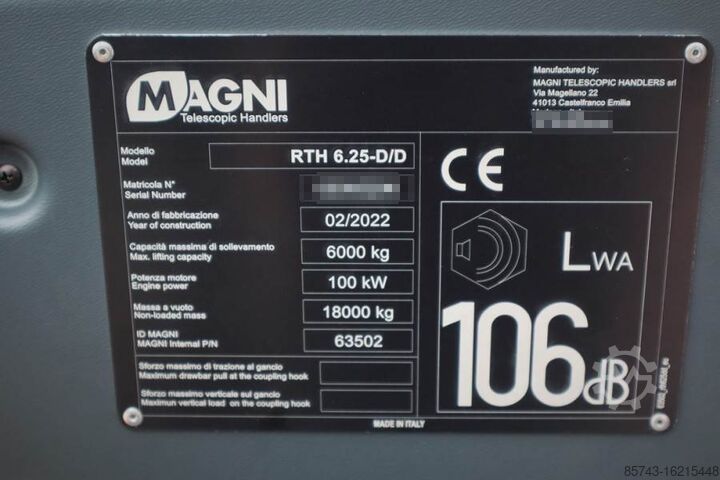 Telescooplader Magni RTH 6.25 Valid inspection, *Guarantee! 6t Cap. 25m