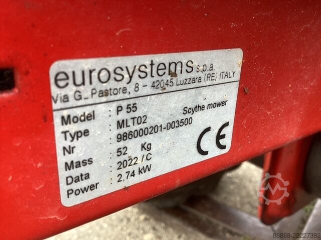 Begagnad tvåhjulstraktor med slåtterbalk Eurosystems P55 EUROSYSTEMS P55