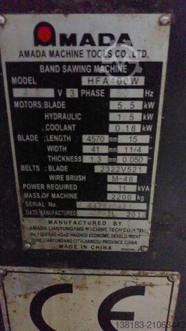 AMADA HFA 400 Fierăstrău cu bandă automat Amada HFA400