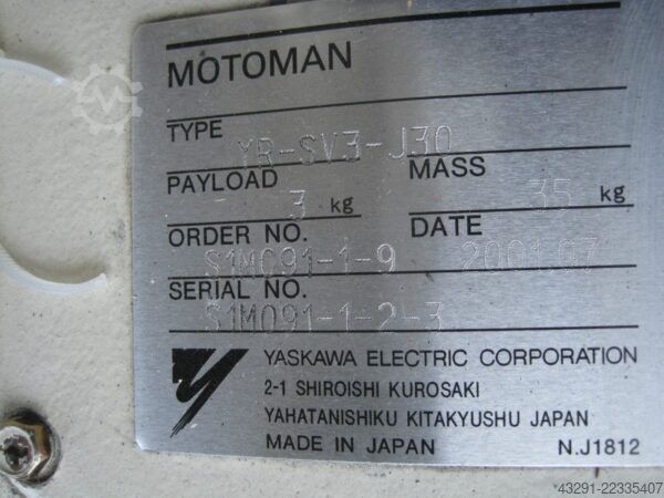 Industrijski robot Yaskawa Motoman YR-SV3-J30