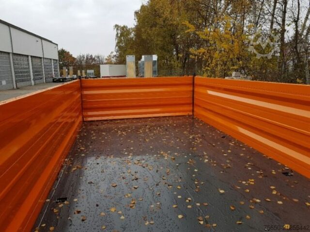 Tipper trailer Möslein TTD11- BA Orange  neuer Tandem 3- Seitenkipper Tiefladermit Bordwand- Aufsatz-- Neufahrzeug --