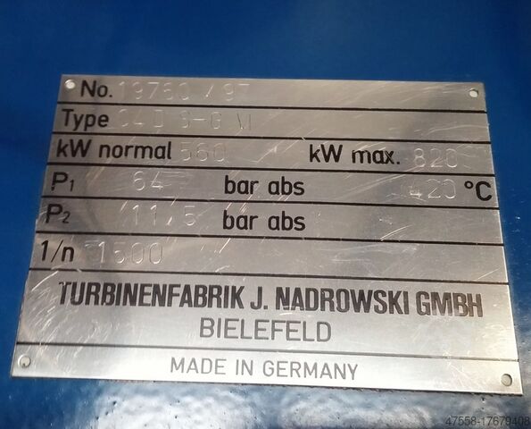 Stoomturbine Nadrowski Bielefeld C4DS-GVI