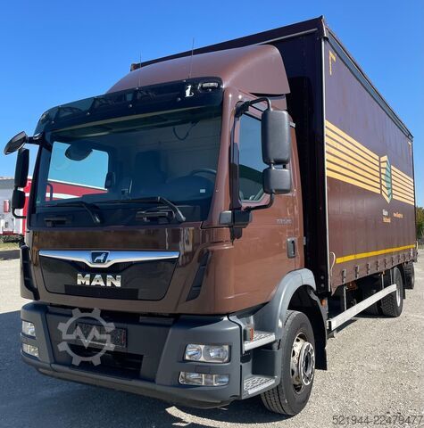Plattewagen met zeil MAN MAN TGM 15.290 Stapleraufnahme Edscha