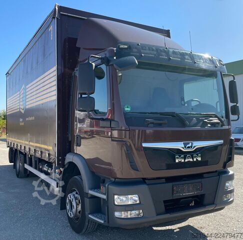 Plattewagen met zeil MAN MAN TGM 15.290 Stapleraufnahme Edscha