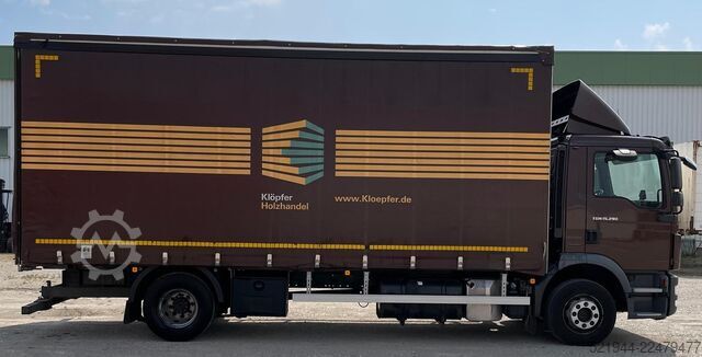Plattewagen met zeil MAN MAN TGM 15.290 Stapleraufnahme Edscha