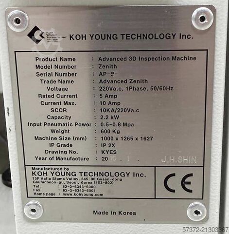 Optisk inspektionsmaskine Koh Young Zenith AOI