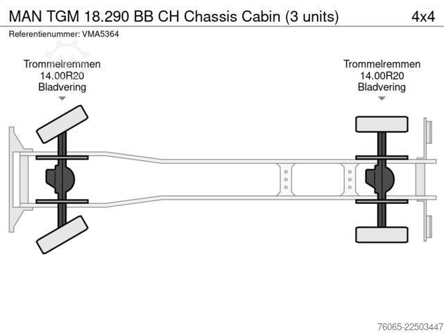 Chasis con cabina MAN TGM 18.290 BB CH Chassis Cabin (3 units)