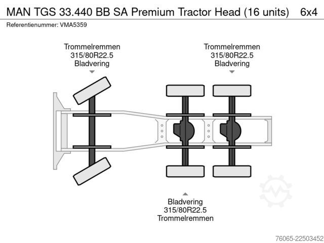 MTS standard MAN TGS 33.440 BB SA Premium Tractor Head (16 units)