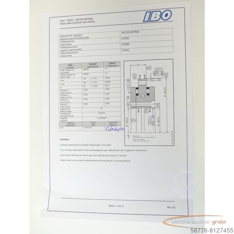 Componente  IBO ARL 325 . 00 PR50 Axial Radiallager - ! -