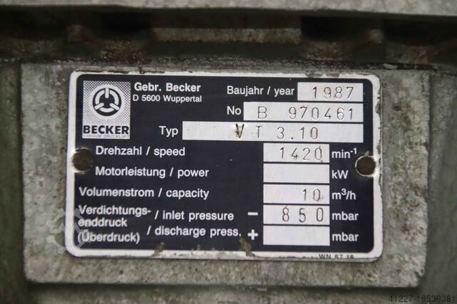 Bomba de vacío 10 m³/h Becker VT 3.10