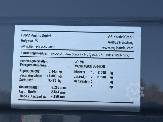 Standardowy ciągnik siodłowy VOLVO FH 500, EURO 6, RETARDER, STANDKLIMA