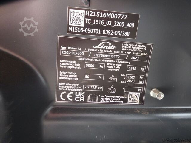 Elektro 4 Rad-Stapler Linde E50L-01/600 Containerfähig